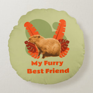 Almofada Redonda Capybara Minha Fúria Melhor Amiga