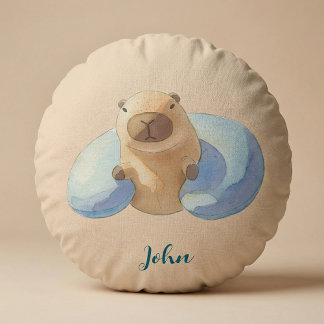 Almofada Redonda Capybara Round Pillow – for Little Capybara Fans