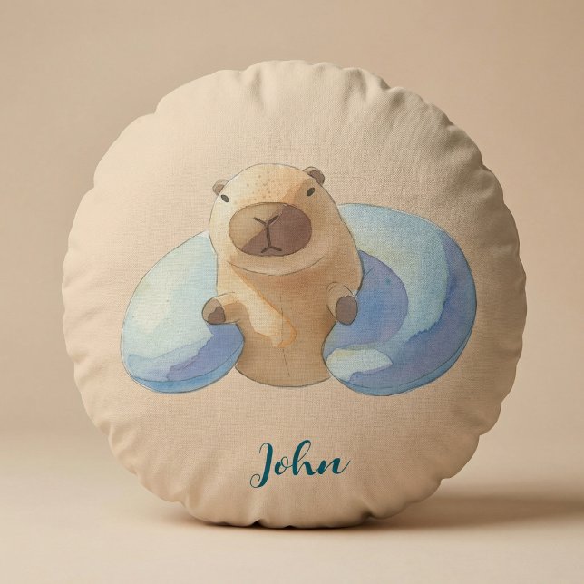 Almofada Redonda Capybara Round Pillow – for Little Capybara Fans (Criador carregado)