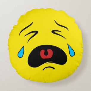 Almofada Redonda Cara de grito triste super Emoji