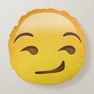 Almofada Redonda Cara Smirking Emoji