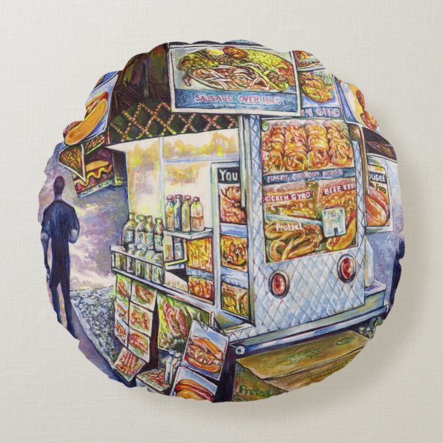 Almofada Redonda Carga de trabalho artística extraordinária (Frente)