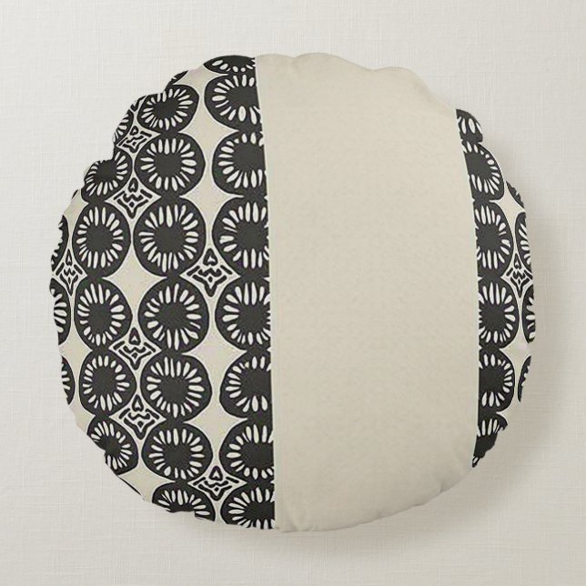 Almofada Redonda Caribe africano de luxo sofisticado (Frente)