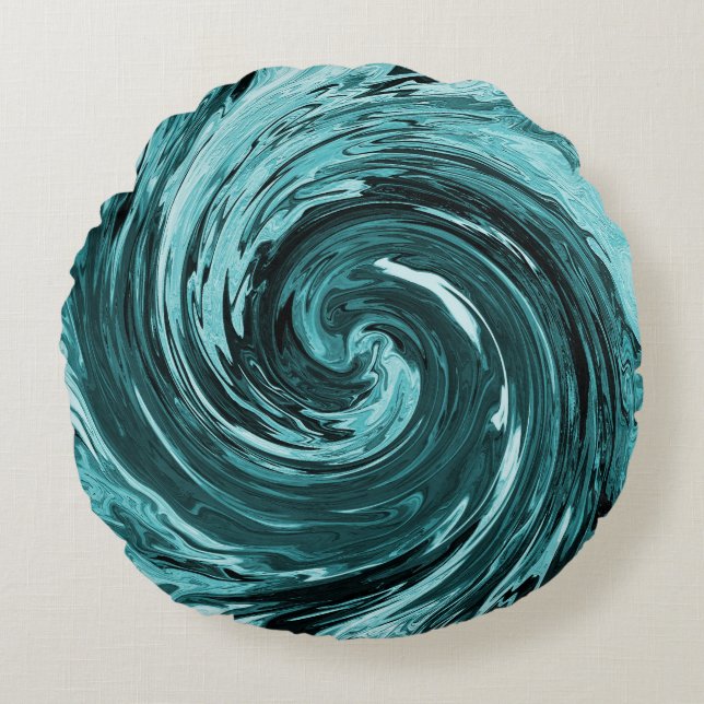 Almofada Redonda Caribe águas selvagens.... (Frente)