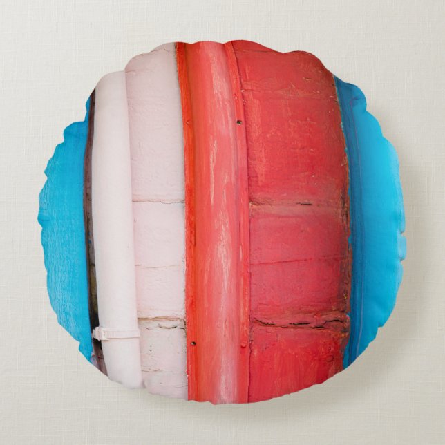 Almofada Redonda Caribe cores - abstrato (Frente)