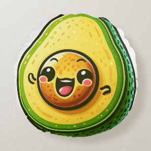 Almofada Redonda Caricatura Avocado Meia Travesseiro redonda - Whim