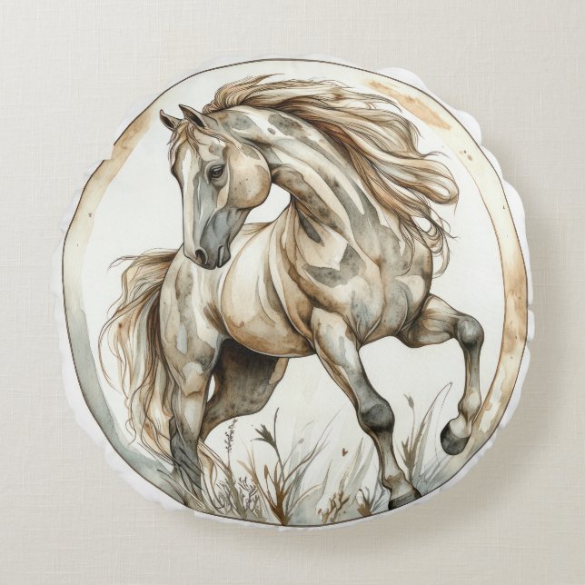 Almofada Redonda Carneiro Selvagem e Coleção de Eternos (Frente)