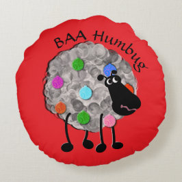 Almofada Redonda Carneiros engraçados, dois travesseiros laterais