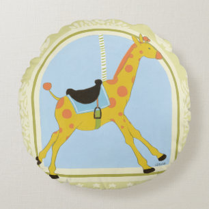 Almofada Redonda Carousel Giraffe de June Erica Vess