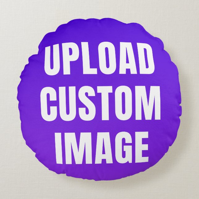 Almofada Redonda Carregar imagem personalizada - Adicione a sua par (Frente)