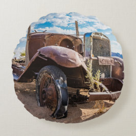 Almofada Redonda Carro antigo e abandonado 3 em Solitaire, Namíbia
