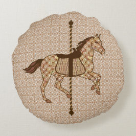 Almofada Redonda Carrossel Horse - Castanho-chocolate e bronzeado
