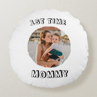 Almofada Redonda Cartão personalizado para a primeira vez da Mamãe