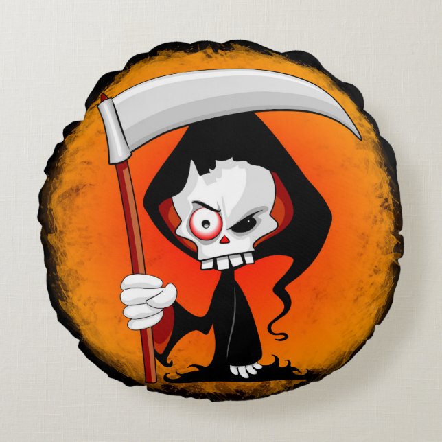 Almofada Redonda Cartoon Grim Reaper (Frente)