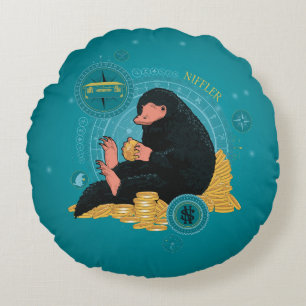 Almofada Redonda Cartoon NIFFLER™ com moedas Douradas