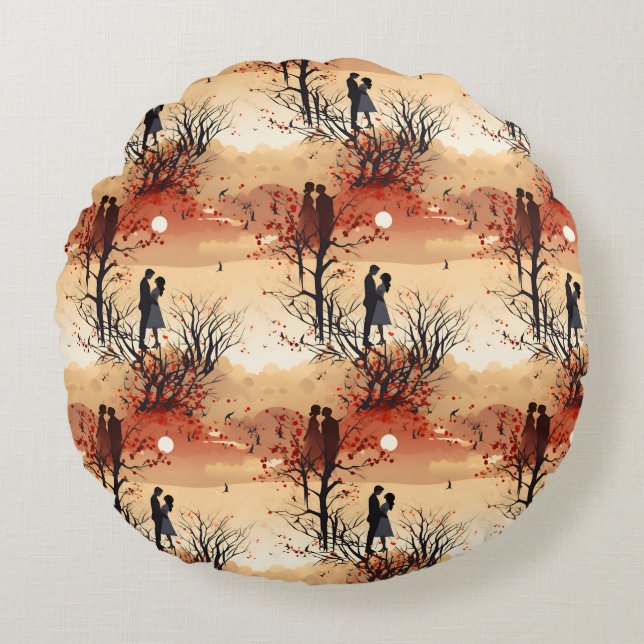 Almofada Redonda Casal Apaixonado  (Frente)