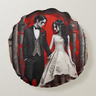 Almofada Redonda Casal Goth Wedding
