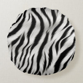 Almofada Redonda Casamento com Estampa Animal de Zebra Chic