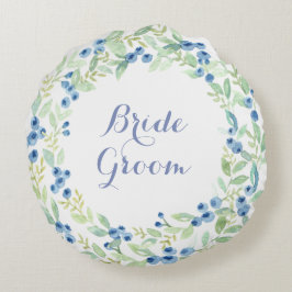 Almofada Redonda Casamento Russo De Blueberry MidSummer Para Sempre
