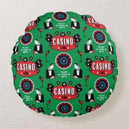 Almofada Redonda Casino Gambling Poker Roulette