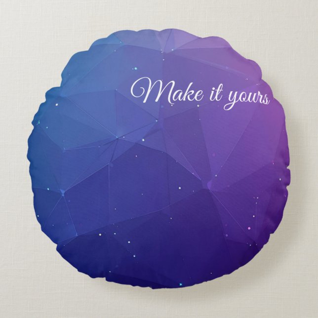 Almofada Redonda Caso de Padrão de Polígono Personalizado - Estilo  (Frente)
