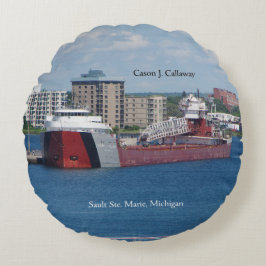 Almofada Redonda Cason J. Callaway, travesseiro redondo de dois lad