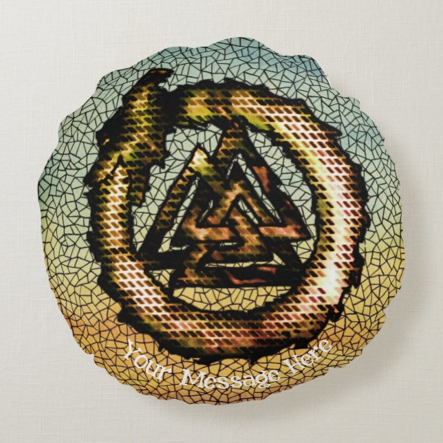 Almofada Redonda Castanheiro (Ouroboros) (Verso)