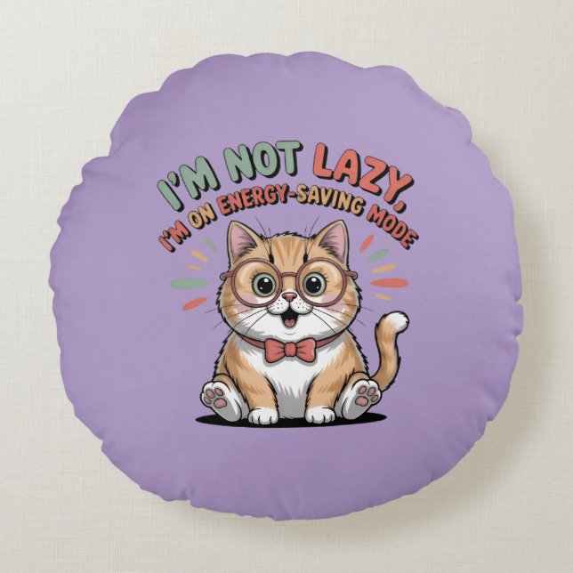 Almofada Redonda Cat in Energy Saving Mode (Frente)