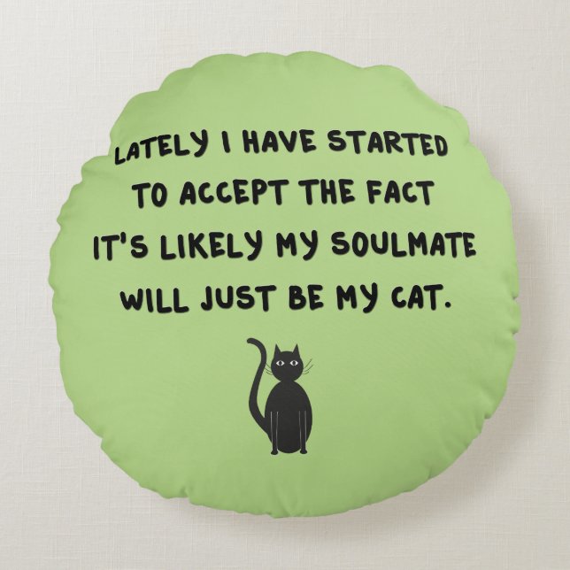 Almofada Redonda Cat Soulmate (Frente)