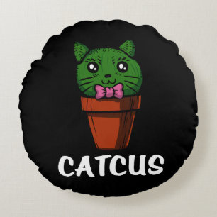 Almofada Redonda Catcus Funny Cactus Cat Pet Kitten