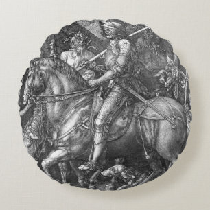 Almofada Redonda Cavaleiro, morte e o diabo, 1513 (gravura)