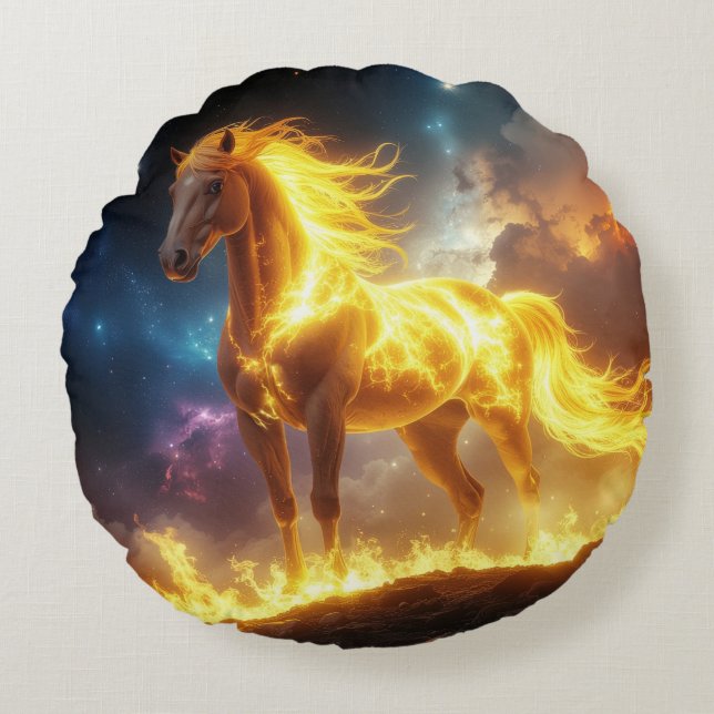 ALMOFADA REDONDA CAVALO DE FOGO - 2026 - ZODÍACOS CHINESES (Frente)