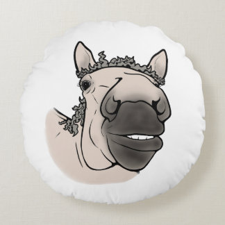 Almofada Redonda Cavalo Engraçado | Equestre Caprichoso