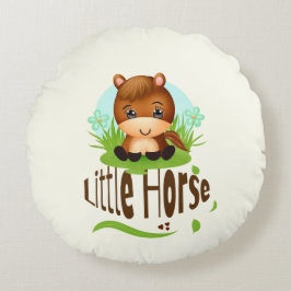 Almofada Redonda Cavalo pequeno bonito