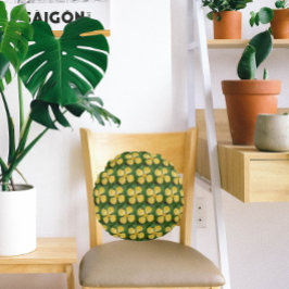 Almofada Redonda Celandina Amarelo Poppy Floral