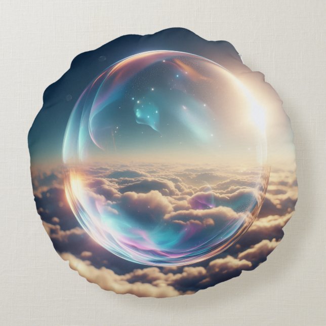 Almofada Redonda Celestial Bubble in the Sky (Verso)