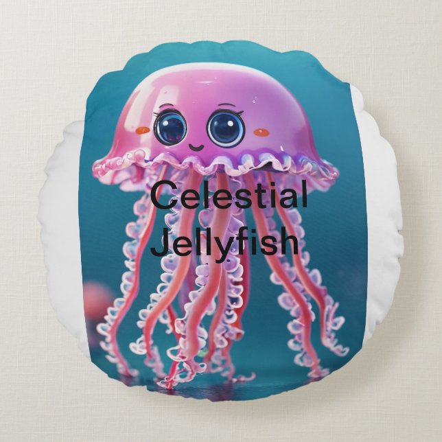 Almofada Redonda Cellyfish Celestial (Frente)