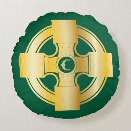 Almofada Redonda Celtic Cross Celtic Knot - Letra C Monograma