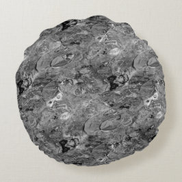 Almofada Redonda Cemitério virtual de crânios e túmulos destruídos