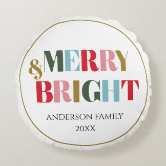 Almofada Redonda Cerâmica da Família Colorida feliz e Brilhante