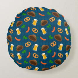 Almofada Redonda Cerveja de Oktoberfest, Pretzel e Lança-Padrões de