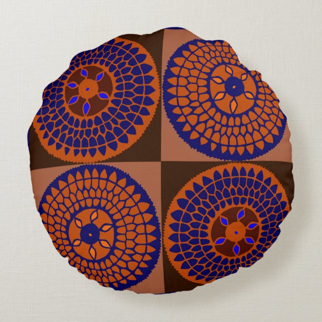 Almofada Redonda Cesto de Girassol Africano (Verso)