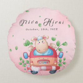 Almofada Redonda Chá de fraldas de Carneiro Bonito