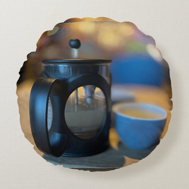 Almofada Redonda Chá quente (Frente)