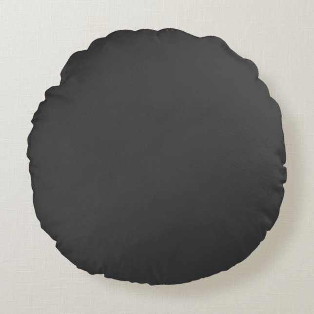 Almofada Redonda Charcoal Gray Solid Color Throw Pillow (Frente)