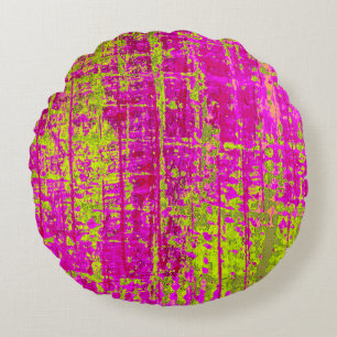 Almofada Redonda Chartreuse Beijo Rosa e Abstrato Verde