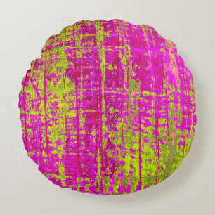 Almofada Redonda Chartreuse Beijo Rosa e Abstrato Verde