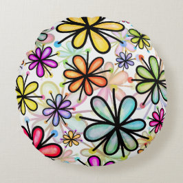 Almofada Redonda Chás de flores Travesseiro redondo