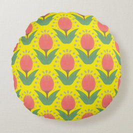 Almofada Redonda Cheerful Tulips Round Pillow