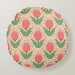 Almofada Redonda Cheerful Tulips Round Pillow
